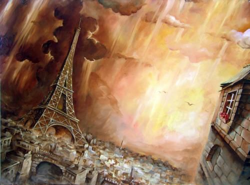 Ivan Alifan Hand Signed and Numbered Limited Edition Artist Embellished Canvas Giclee: "Paris"