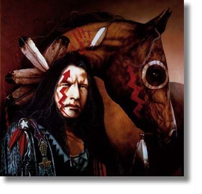 J D CHALLENGER 22X22 Secondary Market Art: "HEART OF WARRIOR AP"