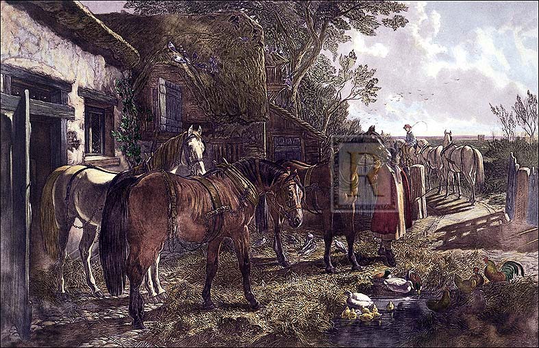 J.F. Herring Senior Artist Hand Colored Copper Plate Printed Atelier