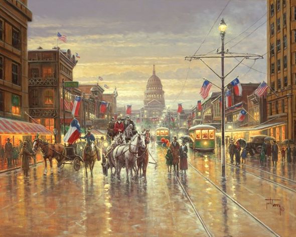 Jack Terry 24 x 30 Open Edition Signed Giclee on Canvas:"After the Centennial Parade"