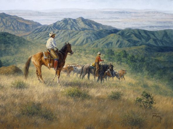 Jack Terry 24 x 32 Open Edition Signed Giclee on Canvas:"The Last Bunch"