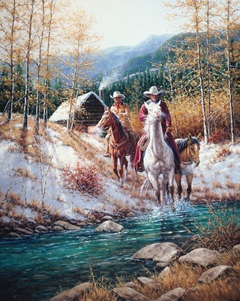 Jack Terry 30 x 24 Open Edition Signed Giclee on Canvas:"Morning in New Mexico"