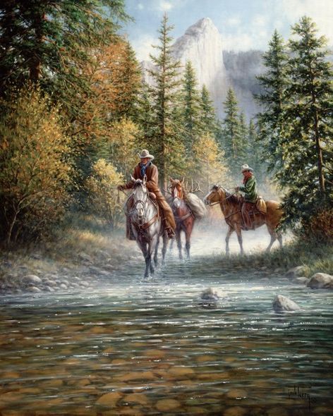 Jack Terry 30 x 24 Open Edition Signed Giclee on Canvas:"Sierra Sunrise"