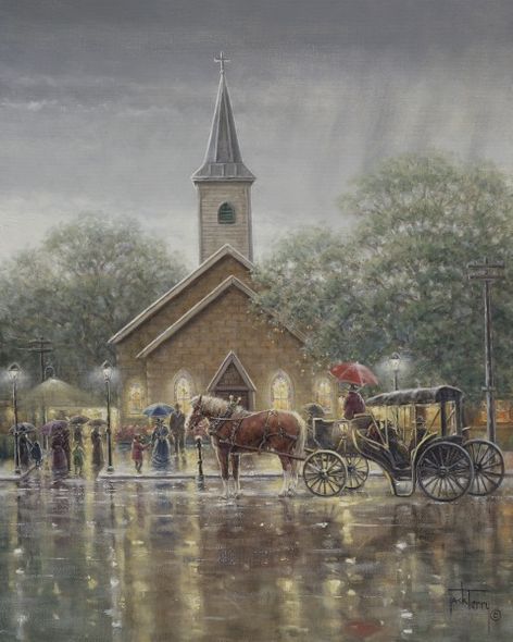 Jack Terry 30 x 24 Open Edition Signed Giclee on Canvas:"Undampened Spirits"