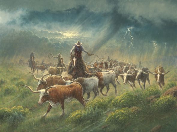 Jack Terry 36 x 48 Open Edition Signed Giclee on Canvas:"Twister"