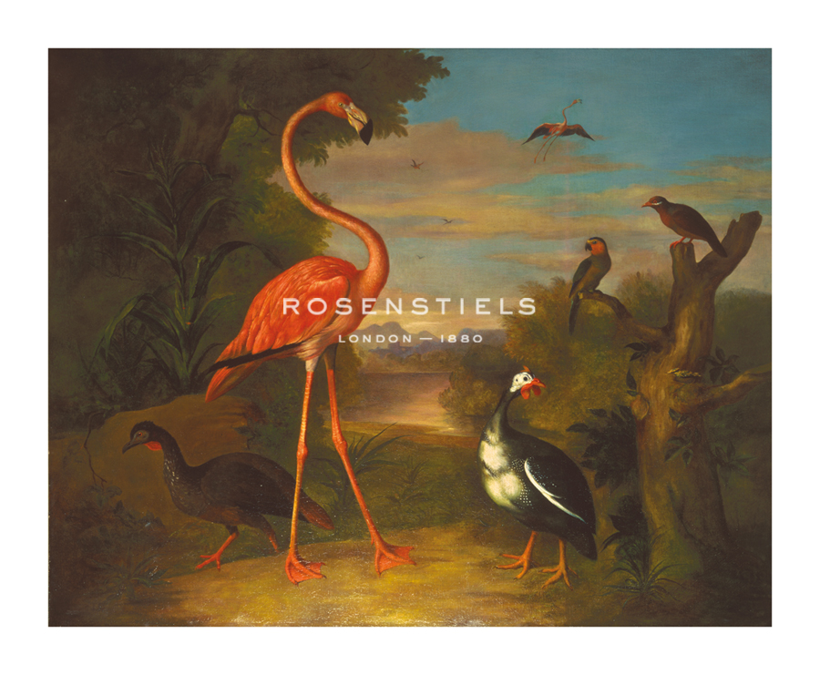 Jacob Bogdani Hand Numbered Limited Edition Print on Paper :"Flamingo In A Landscape"