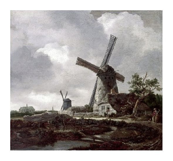 Jacob Van Ruisdael Fine Art Open Edition Gicl&eacute;e:"Landscape with Windmills Near Haarlem"
