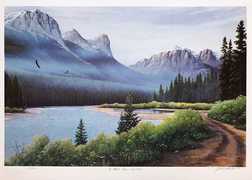 Jake Vandenbrink Artist Hand-signed Limited Edition Lithograph: "A ROAD LESS TRAVELED" Jake Vandenbrink Artist Hand-signed Limited Edition Lithograph: "A ROAD LESS TRAVELED"