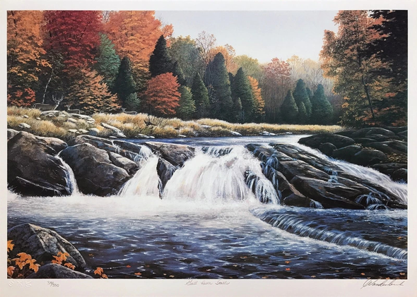 Jake Vandenbrink Artist Hand-signed Limited Edition Lithograph: "GULL RIVER FALLS"
