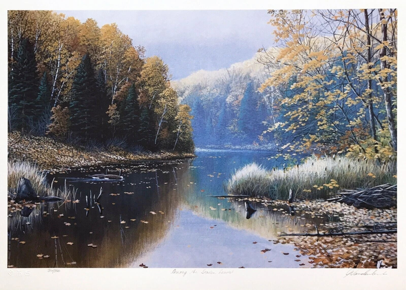 Jake Vandenbrink Artist Hand-signed Limited Edition of 350 Lithograph: "AMONG THE FALLEN LEAVES"