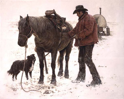 JAMES BAMA 22X19 Secondary Market Art: "YOUNG SHEEPHERDER"