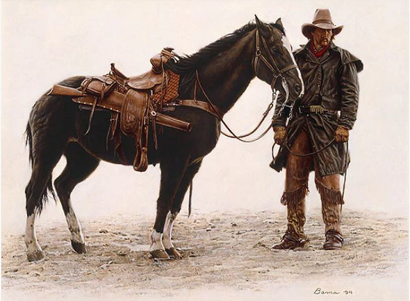 James Bama Artist Proof Limited Edition Canvas:"Heading for the High Ground"