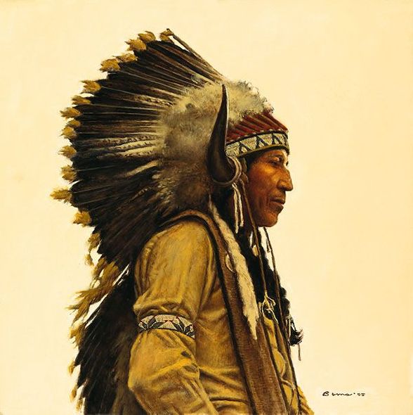 James Bama Hand Signed and Numbered Limited Edition Canvas Giclee:"Black Elk´s Great Grandson"