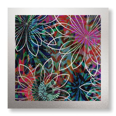 James Burghardt Limited Edition Ready to Hang Giclee on Brushed Aluminum: "Night Garden I"