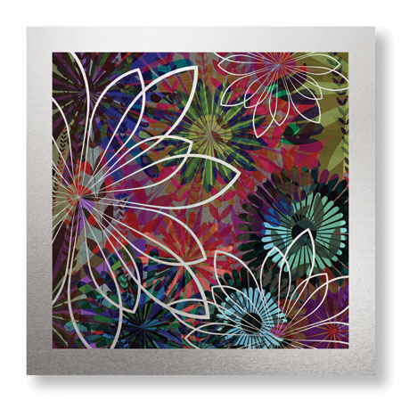 James Burghardt Limited Edition Ready to Hang Giclee on Brushed Aluminum: "Night Garden IV"