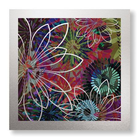 James Burghardt Limited Edition Ready to Hang Giclee on Brushed Aluminum: "Night Garden IV"