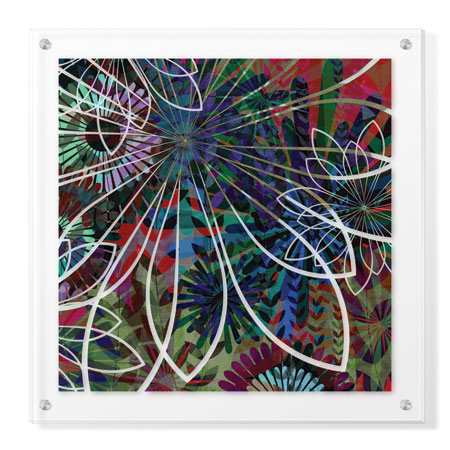 James Burghardt Limited Edition Ready to Hang Giclee on Clear Acrylic: "Night Garden II"