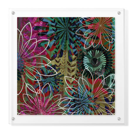 James Burghardt Limited Edition Ready to Hang Giclee on Clear Acrylic: "Night Garden III"