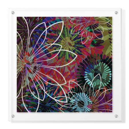 James Burghardt Limited Edition Ready to Hang Giclee on Clear Acrylic: "Night Garden IV"