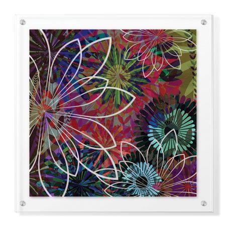 James Burghardt Limited Edition Ready to Hang Giclee on Clear Acrylic: "Night Garden IV"