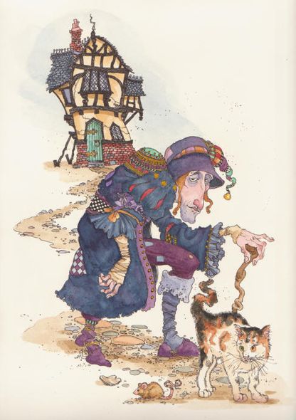 JAMES C CHRISTENSEN 13X16 Secondary Market Art: "CROOKED MAN ETCH"