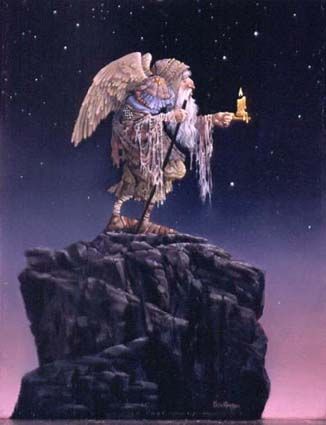 JAMES C CHRISTENSEN 13X17 Secondary Market Art: "OLDEST ANGEL APGCNV"