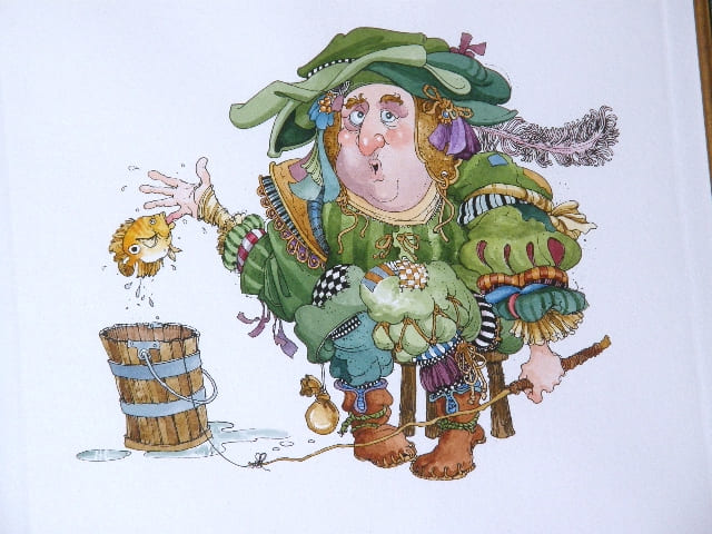 JAMES C CHRISTENSEN 15X13 Secondary Market Art: "CAUGHT A FISHY ETCH"