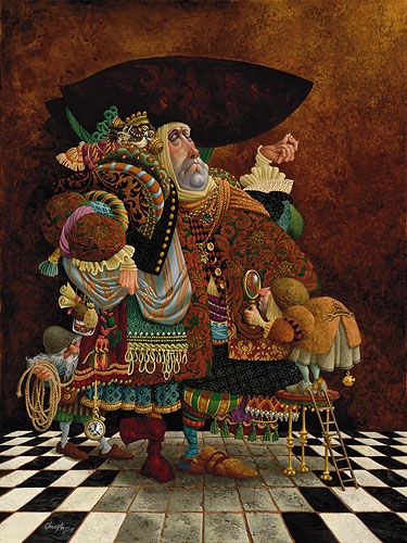 JAMES C CHRISTENSEN 18X24 Secondary Market Art: "LAWYER ADEQUATELY"