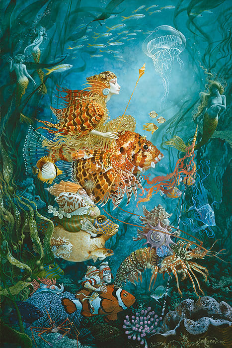 JAMES C CHRISTENSEN 19X29 Secondary Market Art: 