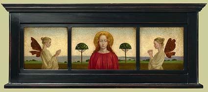 JAMES C CHRISTENSEN 23X7 Secondary Market Art: "MADONNA 2 ANGELS GCNV"