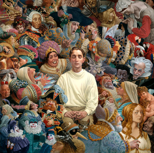 JAMES C CHRISTENSEN 25X25 Secondary Market Art: "LISTENER GCNV"