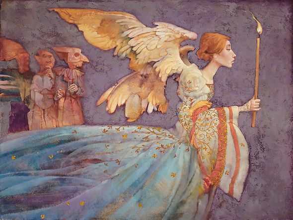 JAMES C CHRISTENSEN 32X24 Secondary Market Art: "ANGEL APCNV"