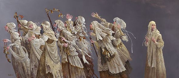 JAMES C CHRISTENSEN 50X22 Secondary Market Art: "TEN LEPERS CNV"