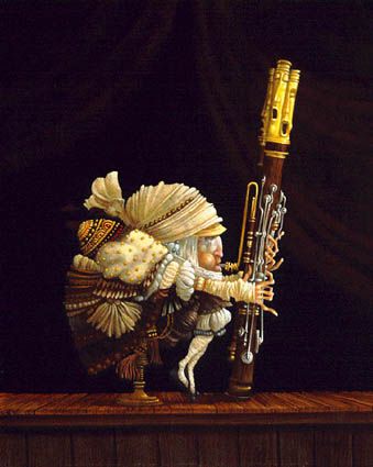 JAMES C CHRISTENSEN 9X12 Secondary Market Art: "BASSOONIST"