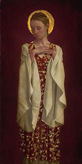 JAMES C CHRISTENSEN 9X20 Secondary Market Art: "SAINT WHITE SLEEVES"