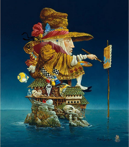 James C. Christensen Artist Proof Canvas Giclee:"Artist�s Island"