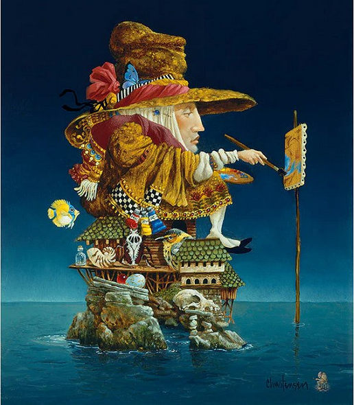 James C. Christensen Artist Proof Canvas Giclee:"Artist�s Island"