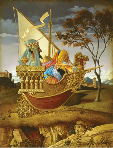 James C. Christensen Artist Proof Canvas Giclee:"Three Wise Men in a Boat"