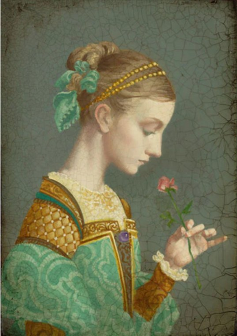 James C. Christensen Artist Proof Canvas Giclee:"First Rose"