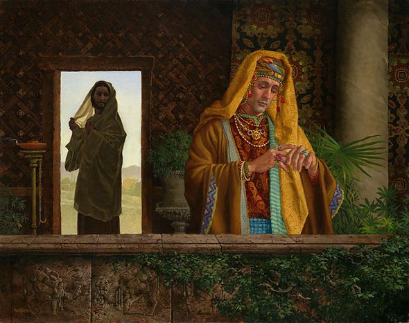 James C. Christensen Handsigned and Numbered Limited Edition Giclee on Canvas:"The Rich Young Ruler"