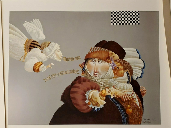 James C. Christensen Signed and Number Limited Edition Lithograph: "Visitation/Pre Occupation"