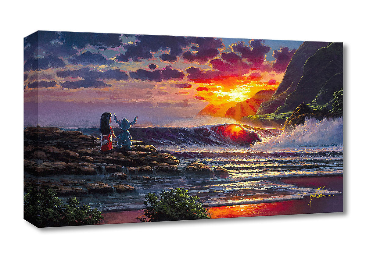 Rodel Gonzalez Ltd Ed Gallery Wrap Canvas:"Lilo & Stitch Share a Sunset"