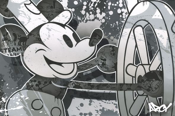 ARCY Artist Signed Hand-Embellished Ltd Ed Gallery Wrap Canvas:"Steamboat Willie"