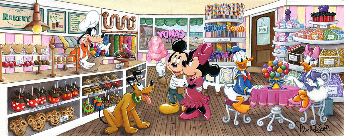 Michelle St.Laurent Artist Signed Hand-Embellished Ltd Ed Gallery Wrap Canvas Giclee:"Trip to the Candy Store"