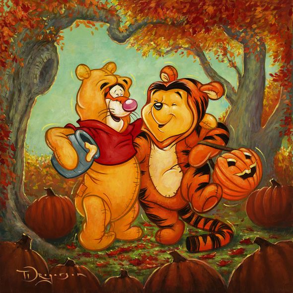 Tim Rogerson Artist Signed Hand-Embellished Ltd Ed Gallery Wrap Canvas Giclee:"Friendship Masquerade"