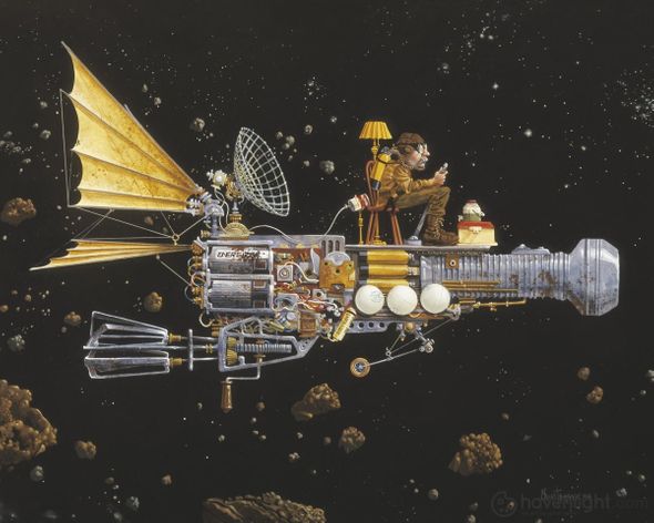 James Christensen Fine Art Canvas Giclee: "Low Tech"