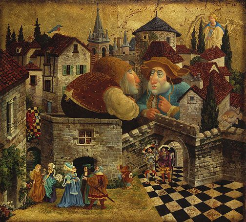 James Christensen Hand Signed and Numbered Limited Edition Gicl&eacute;e Canvas:"Two Men in Conversation..."