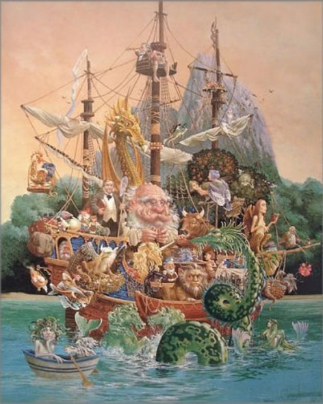 James Christensen Artist Proof Lithograph on Paper:"Voyage of the Basset"
