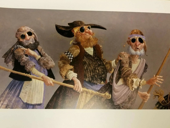 James Christensen Signed and Numbered Limited Edition Lithograph: "Blind Leading the Blind"