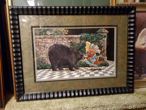 James Christensen Signed and Numbered Limited Edition Lithograph: "Lawerence Pretending Not To Notice The Bear"